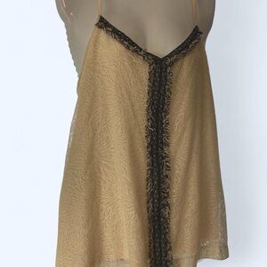 Anthropologie Akemi + Kin Elegant Cream Black Fringed detail top M